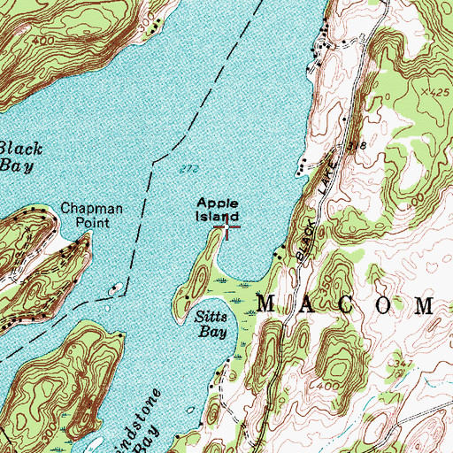 Topographic Map of Apple Island, NY