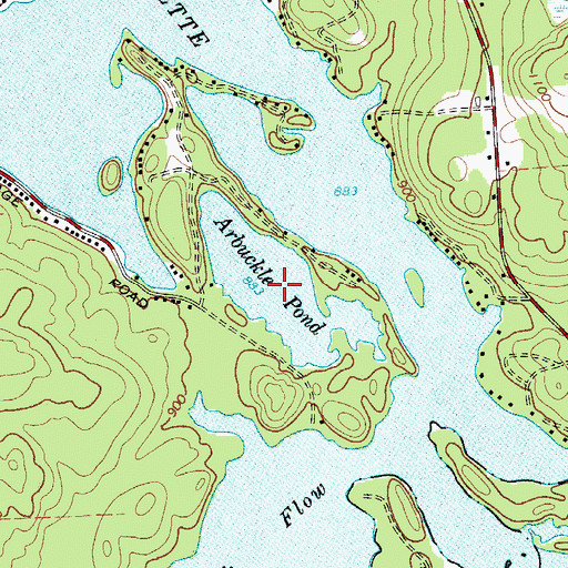 Topographic Map of Arbuckle Pond, NY