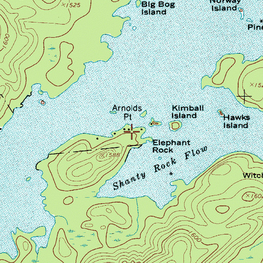 Topographic Map of Arnolds Point, NY