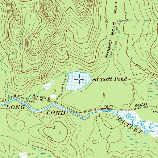 Topographic Map of Arquett Pond, NY
