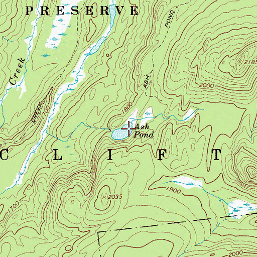 Topographic Map of Ash Pond, NY