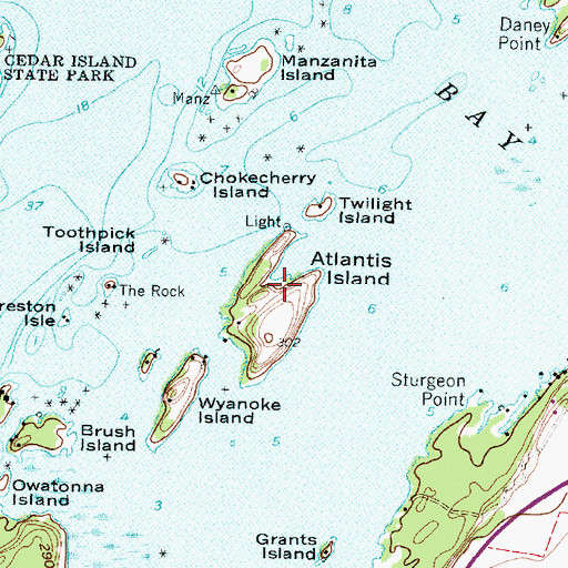 Topographic Map of Atlantis Island, NY