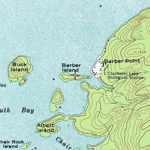 Topographic Map of Barber Island, NY