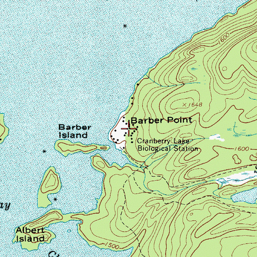 Topographic Map of Barber Point, NY