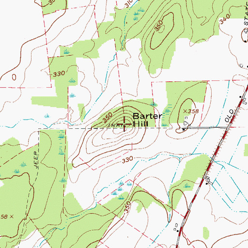 Topographic Map of Barter Hill, NY