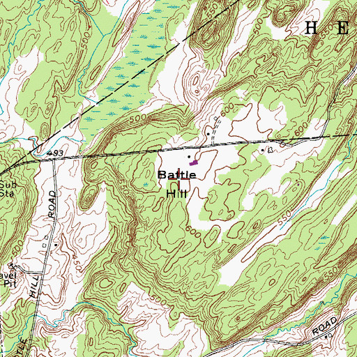 Topographic Map of Battle Hill, NY
