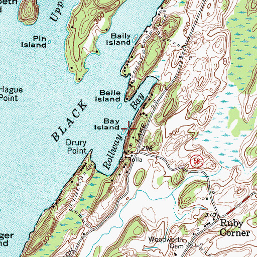 Topographic Map of Bay Island, NY