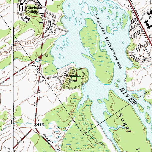Topographic Map of Bayside Cemetery, NY