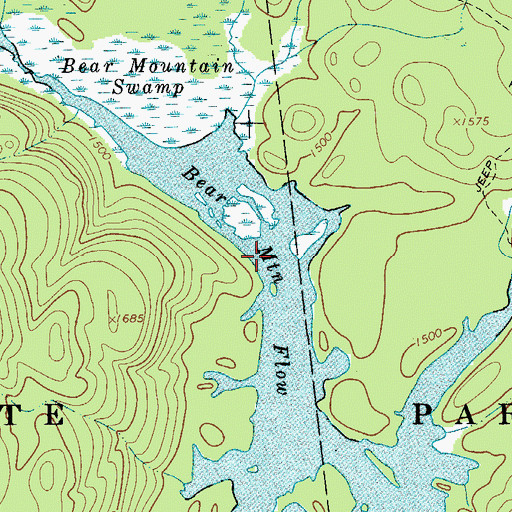 Topographic Map of Bear Mountain Flow, NY