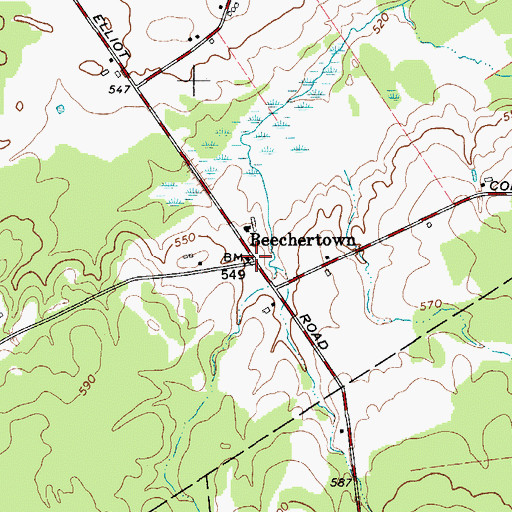 Topographic Map of Beechertown, NY