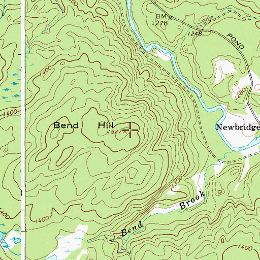 Topographic Map of Bend Hill, NY
