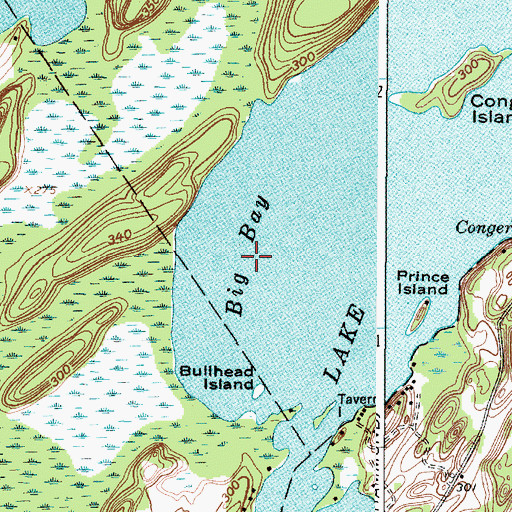 Topographic Map of Big Bay, NY