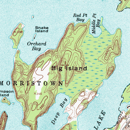 Topographic Map of Big Island, NY