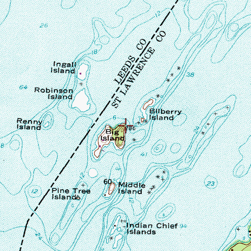 Topographic Map of Big Island, NY