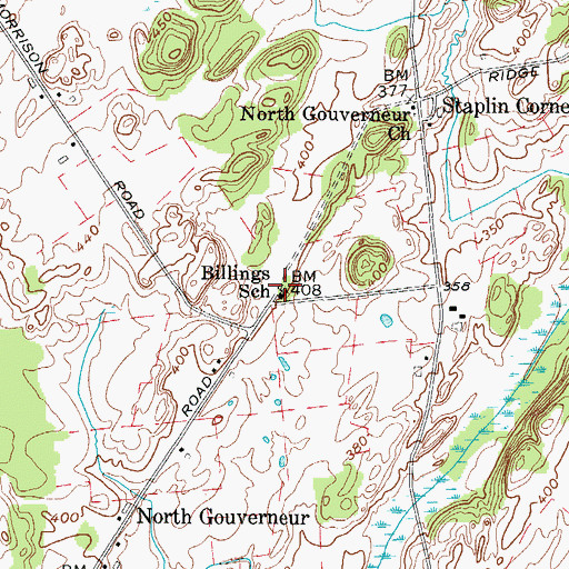Topographic Map of Billings School, NY