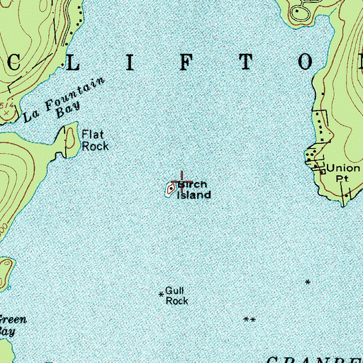 Topographic Map of Birch Island, NY