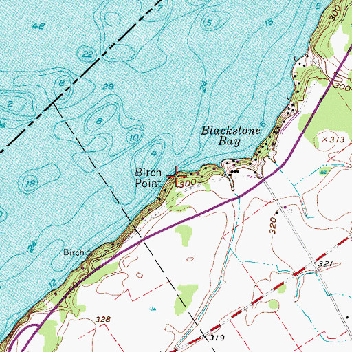 Topographic Map of Birch Point, NY