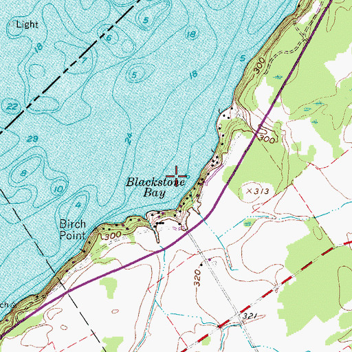 Topographic Map of Blackstone Bay, NY