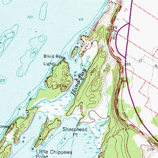 Topographic Map of Blind Bay, NY
