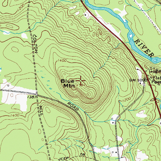 Topographic Map of Blue Mountain, NY