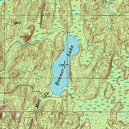 Topographic Map of Bonner Lake, NY