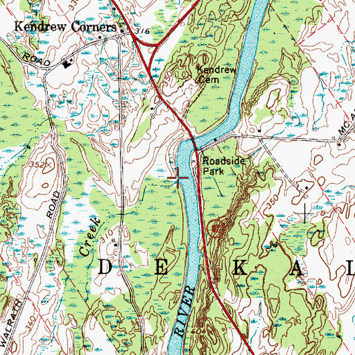 Topographic Map of Bonney Creek, NY