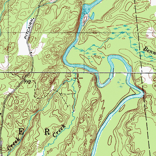 Topographic Map of Bowman Creek, NY