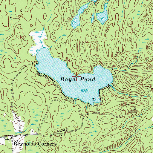 Topographic Map of Boyd Pond, NY