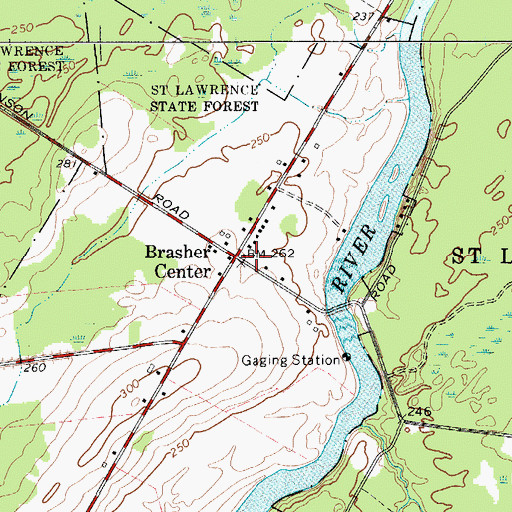 Topographic Map of Brasher Center, NY