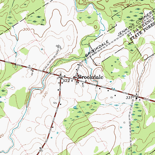 Topographic Map of Brookdale, NY