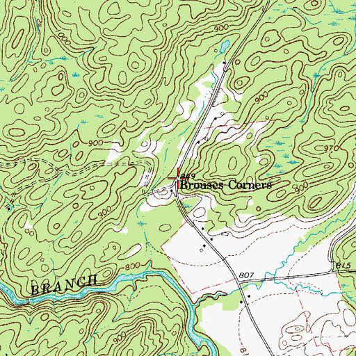 Topographic Map of Brouses Corners, NY