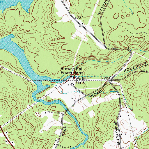 Topographic Map of Browns Fall Powerplant, NY