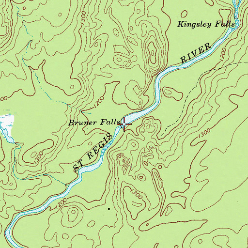 Topographic Map of Bruner Falls, NY