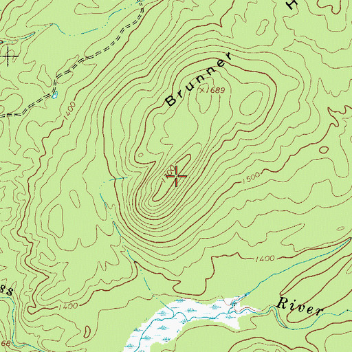Topographic Map of Brunner Hill, NY