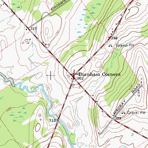 Topographic Map of Burnham Corners, NY