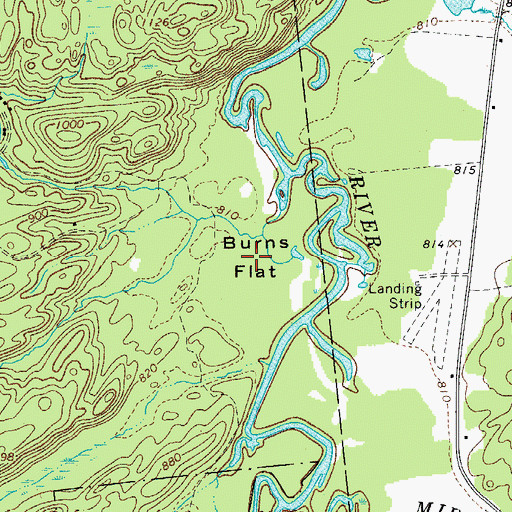 Topographic Map of Burns Flat, NY