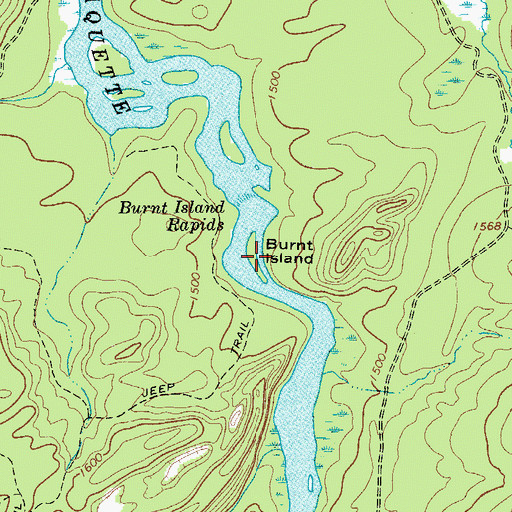 Topographic Map of Burnt Island, NY