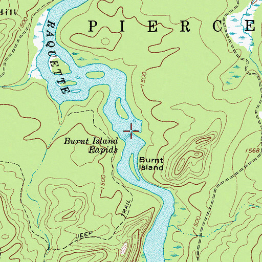 Topographic Map of Burnt Island Rapids, NY