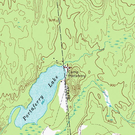 Topographic Map of Camp Portaferry, NY