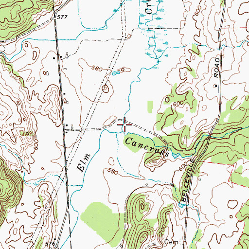 Topographic Map of Cancross Creek, NY