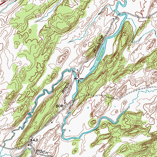 Topographic Map of Carter Creek, NY