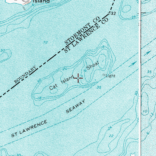 Topographic Map of Cat Island Shoal, NY