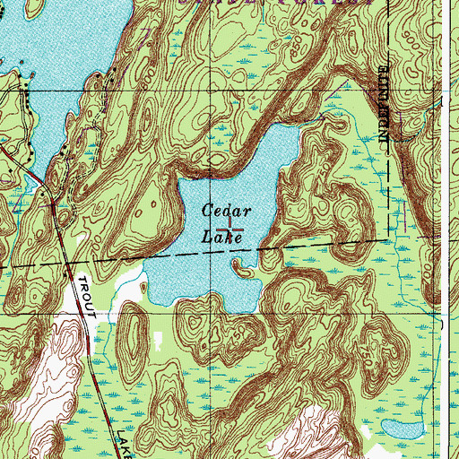 Topographic Map of Cedar Lake, NY