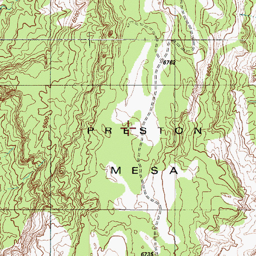 Topographic Map of Preston Mesa, AZ