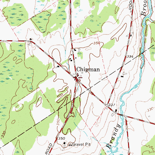 Topographic Map of Chipman, NY