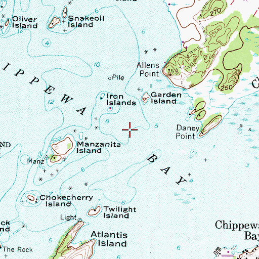 Topographic Map of Chippewa Bay, NY