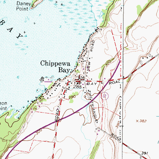 Topographic Map of Chippewa Bay, NY