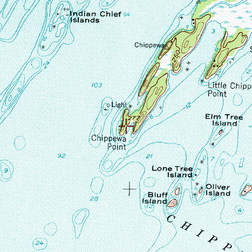 Topographic Map of Chippewa Point, NY