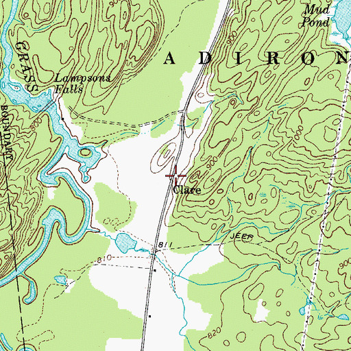 Topographic Map of Clare, NY