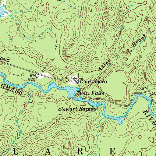 Topographic Map of Clarksboro, NY